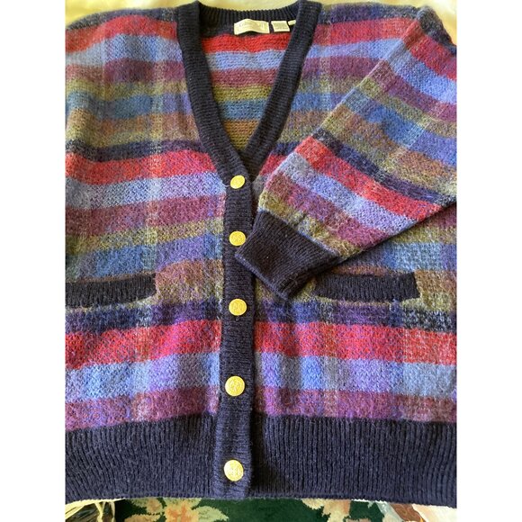 Colter Bay Int Vintage Multicolor Cardigan Pullover Sweater L 2 pocket 5 button - Picture 3 of 16